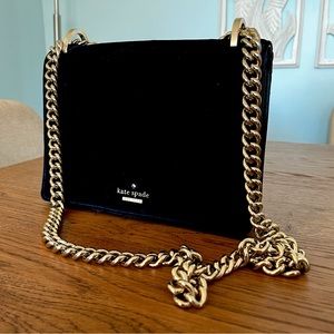 Kate Spade Dark Blue Suede Crossbody Shoulder Bag